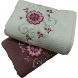 Özdilek 4 Adet Mariposa Nakışlı El Yüz Havlusu 50X90 cm Krem-Mürdüm - 50 x 90 cm - Krem - Mürdüm