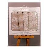Özdilek 4 Parça Best Hamam Seti, Banyo Havlu Takımı Tappedo Krem-Krem