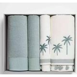 Özdilek 4 Parça Best Hamam Seti, Banyo Havlu Takımı Yeşil/ Krem