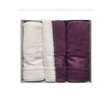 Özdilek 4 Parça Best Set Hamam Takımı Blosom Krem Mürdüm