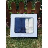 Özdilek 4 Parça Colourist Best Set ( Hamam Takımı ) - Lacivert - Krem - 90 x 150 cm - 50 x 90 cm