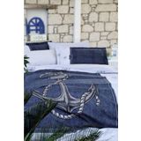 Özdilek Anchor Denim Çift Kişilik Pike Takımı Gri 200x230