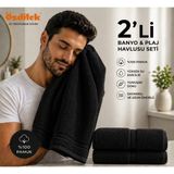 Özdilek Belda Plaj Havlusu 70X140 cm %100 Pamuk – Büyük Boy Yumuşak Havlu | Yüksek Emici & Hızlı Kuruyan Deniz, Plaj, Havuz Havlusu - Siyah - 140 x 70 cm