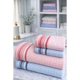 Özdilek Bent Best Set (Hamam Takımı) Mavi-Pembe - 90 x 150 cm - Mavi - Pembe