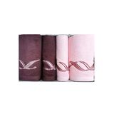 Özdilek Best Hamam Seti, Banyo Havlu Takımı (Büyük Boy)-Pink Wave Bordo Pembe