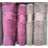 Özdilek Blossom Murdum-Antrasıt Best Set Hamam Takımı - Standart - Antrasit - Mürdüm