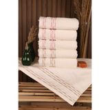 Özdilek Bronie 6'lı Pamuklu Su Emiciliği Yüksek 50*90 El Yüz Havlusu - 50 x 90 cm - Pudra - Bej