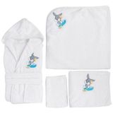 Özdilek Bugs Bunny Nakışlı Bebek Bambu Bornoz Seti Beyaz - 1 - 3 Yaş