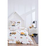 Özdilek Builder Tek Kişilik Lastikli Çarşaf Çocuk Pike Takımı - Sarı