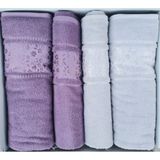 Özdilek Camelıa Grı-Murdum Best Set Hamam Takımı - Standart - Mürdüm - Gri