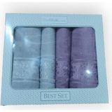 Özdilek Camellia Best Set Hamam Takımı Gri Mürdüm - Mürdüm - Gri - 70 x 150 cm