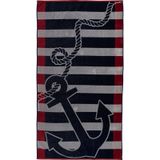 Özdilek Cannes Grey Anchors Kadife Plaj Havlusu 86x162 400109