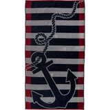 Özdilek Cannes Grey Anchors Kadife Plaj Havlusu 86x162 cm - 86 x 162 cm - Renkli
