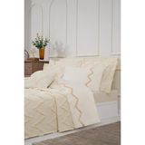 Özdilek -Chevron Krem- Çift Kişilik Yatak Örtülü Nevresim Takımı (6 Yastık Kılıflı) - 240 x 250 cm