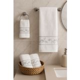 Özdilek Çiçekli Nakışlı Misafir Banyo Seti