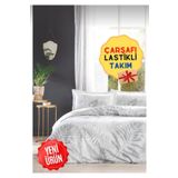Özdilek Çift Kişilik (çarşafı Lastikli) Nevresim Takımı Frunze Gri