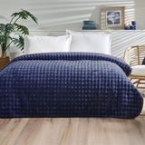 Özdilek Çift Kişilik Fluffy Yatak Örtüsü Navy (Donanma Mavisi) - Beyaz - 240 x 260 cm