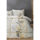 Özdilek Çift Kişilik Uyku Seti 195x215 cm Pamuk Polyester Sarı Klasik Desenli Silikon Elyaf Dolgulu