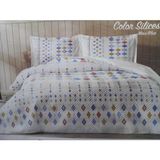 Özdilek Colar Silices Mavi Kapitone Çift Kişilik Nevresim Takımı - 200 x 220 cm - Gri - Kahverengi