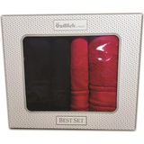Özdilek Colourist Best Set Siyah Kırmızı Hamam Takımı