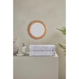 Özdilek Corallo Kadife Banyo Havlusu 90X150 cm - Beyaz - Gri - BEYAZ/GRİ