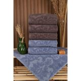 Özdilek Curve 6'lı Pamuklu Su Emiciliği Yüksek 50x90 El Yüz Havlusu İndigo-Kahverengi, PDR-özdilekcurve2