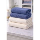 Özdilek Curve Best Set (Hamam Takımı) Krem-Indigo - 70 x 150 cm - Krem - Indigo