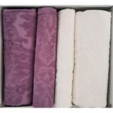 Özdilek Curve Best Set (Hamam Takımı) Mürdüm-Krem - Renkli - 70 x 150 cm