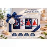 Özdilek Deniz Temalı 4’Lü Nakışlı Mutfak & El Havlusu Seti 40X60 Cm %100 Pamuk Ultra Yumuşak, Yüksek Emicilik, Şık Hediye Kutulu