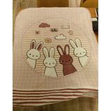 Özdilek Desenli Hello Rabbıt Bebek Battaniyesi (100X120)-Pembe