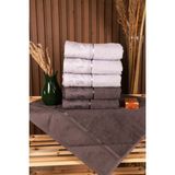 Özdilek Ditsy 6'lı Pamuklu Su Emiciliği Yüksek 50*80 El Yüz Havlusu - 50 x 80 cm - Antrasit - Gri