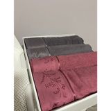Özdilek Ditsy Best Set Hamam Takımı Mürdüm - Antrasit. - Mor - 70 x 150 cm