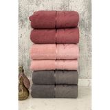 Özdilek Ditsy El-Yüz Havlusu 6 Adet-Antrasit-Pembe-Mürdüm - 50 x 80 cm - Mürdüm - Pembe