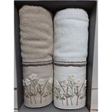 Özdilek Ditsy Garden 2'li Nakışlı El ve Yüz Havlusu 50X90 cm - Bej
