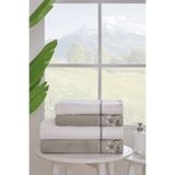 Özdilek Ditsy Garden Best Set Hamam Takımı- Krem Yeşil