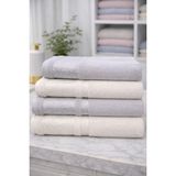 Özdilek Dory Best Set Hamam Takımı - Krem-Gri - 70 x 150 cm - Krem - Gri