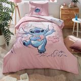 Özdilek Dsny Stitch Aloha Ranforce Pembe Tek Kişilik Nevresim Takımı
