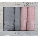 Özdilek Elissa Best Set (Hamam Takımı) Gri-Pudra - 70 x 150 cm - Gri - Pudra