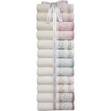 Özdilek Evony Bronie Pamuklu Havlu 50 x 90 cm Mint Bej Pudra Renkli 12 Adet Ekonomik Set