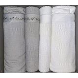 Özdilek Foglıa Beyaz-Yeşil Best Set (Hamam Takımı) Nakışlı-2 - Çift Kişilik