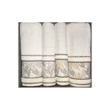 Özdilek Frond Yeşil-Kahverengi Best Set Hamam Takımı 4 Parça Havlu Seti, Frond Hamam