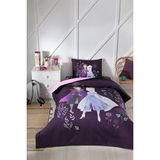 Özdilek Frozan Natural Tek Kişilik Disney Lisanslı Lastikli Fitted Çarşaf Kapitone Çocuk Nevresim Takımı - 180 x 230 cm - Mor