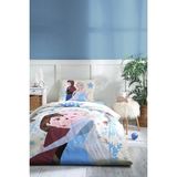 Özdilek Frozen Winter Tek Kişilik Disney Lisanslı Lastikli Fitted Çarşaf Çocuk Nevresim Takımı - 160 x 220 cm - Mavi