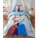 Özdilek Frozen Winter Tek Kişilik Disney Lisanslı Lastikli Fitted Çarşaf Çocuk Uyku Seti - Mavi