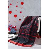 Özdilek Gleam Love Çift Kişilik Pamuklu Battaniye 180X220 - 180 x 220 cm - Kırmızı