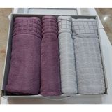 Özdilek Graph Best Set (Hamam Takımı) Mürdüm-Gri - 70 x 140 cm - Mürdüm - Gri