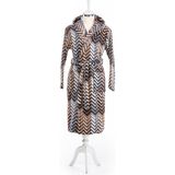 Özdilek Hawai Eclectic Kadife Kapüşonlu Bornoz S/m Beden - S - M - Kahverengi