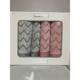 Özdilek Juliette Best Set Hamam Takımı - 70 x 150 cm - Gri - Pembe
