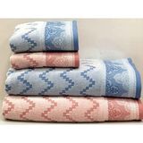 Özdilek Juliette Best Set (Hamam Takımı) Mavi-Pembe - 50 x 90 cm - Pembe - Mavi