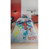Özdilek Kapitone Nevresim Takımı Rf Yeşil Spidey Hero Beyaz- Pembe